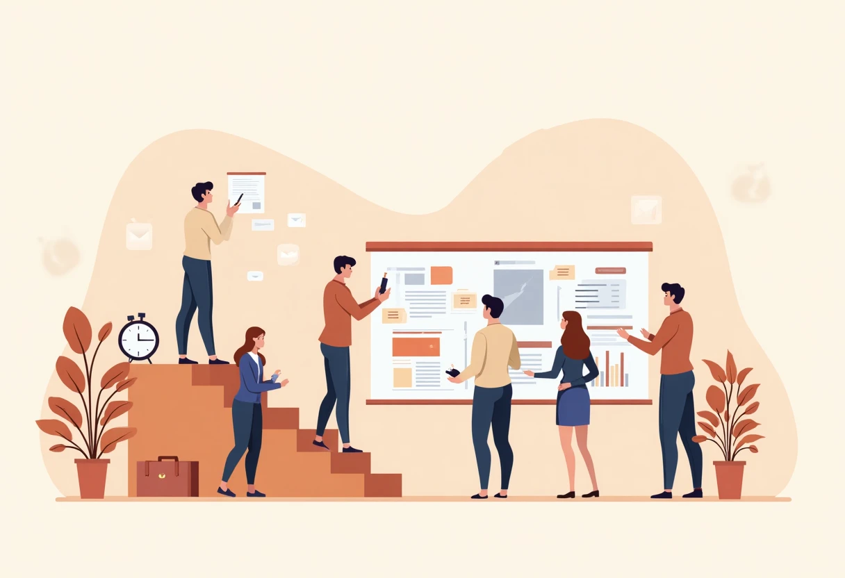 Vergaderteam werkt aan projectplanning