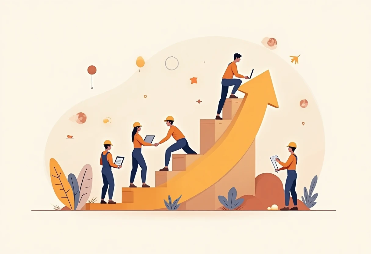 Illustration de travailleurs en construction
