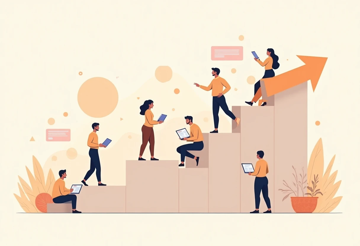 Software engineering career paths illustration